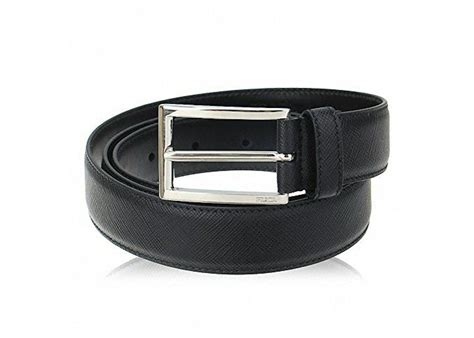 prada saffiano cuir buckle strap|Black Reversible Saffiano Leather Belt Strap .